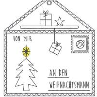 " Briefumschlag an den Weihnachtsmann / Christkind ITH " 2 Stickdateien 16 x 18,  bitte Format auswählen Bild 5