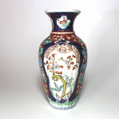 Große  Keramik Blumenvase mit asiatischem Dekor