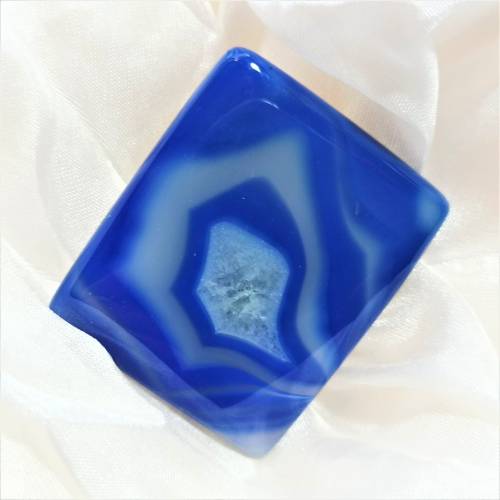 Ring blau lila grau 30 x 35 Millimeter großem Achat Rechteck statementschmuck verstellbar