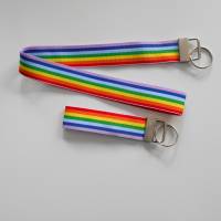 SET Regenbogen Schlüsselband , Schlüsselanhänger  mit Schlüsselring , Partnerset Bild 2