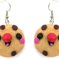 Schokoladen Clown Keks Ohrringe handmade Plätzchen Bild 1