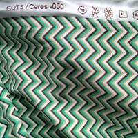 Baumwolljersey Zickzack, mint, braun, weiß, grün, 0,50 x 1,50m, lillestoff, GOTS/Ceres-050 Bild 2