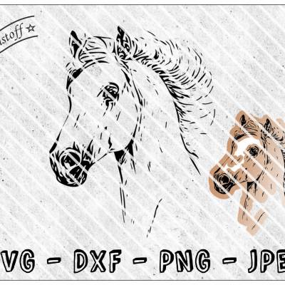 Plotterdatei - Pferd - Kinder - SVG - DXF - PNG - Datei - Mädchen - Junge - Pferde - wild - wildpferd
