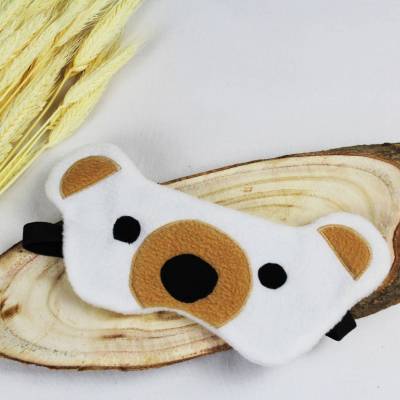 Schlafmaske, Schlafbrille Eisbär aus Fleece antipilling Augenbinde Reisemaske Augenmaske Kinder Frauen Männer tierisch l