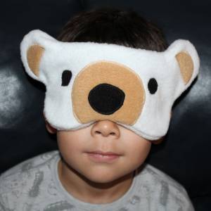 Schlafmaske, Schlafbrille Eisbär aus Fleece antipilling Augenbinde Reisemaske Augenmaske Kinder Frauen Männer tierisch l Bild 7