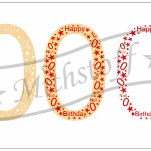 SVG - PNG - DXF - Datei - Geburtstagszahl - Null - Zahl - 0 - Plotterdatei - Happy Birthday Bild 1