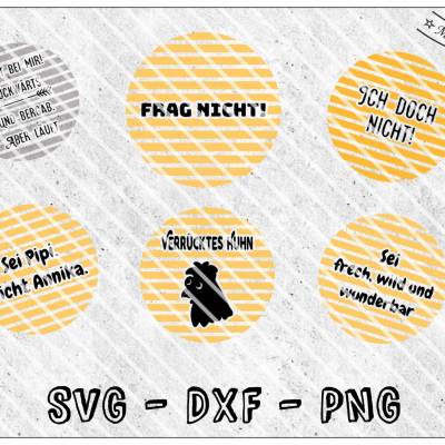 Plotterdatei - Statements Vol. 1 - witzig - cool - SVG - DXF - PNG - Jpeg - Kreis - Datei