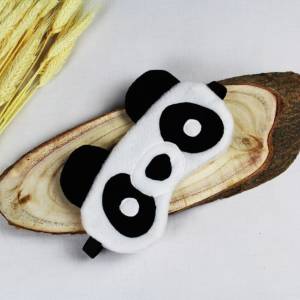 Schlafmaske, Schlafbrille Panda aus Fleece antipilling Augenbinde Reisemaske Augenmaske Kinder Frauen Männer tierisch lu Bild 2