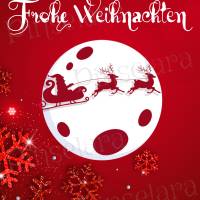 Frohe Weihnachten Karte, Digitaler Download, Weihnachtskarte, Farbe Rot Schneeflocke Bild 1