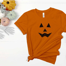 Kürbisgesicht zum Verzieren von Kleidung und Kissen - HalloweenFREEBIE