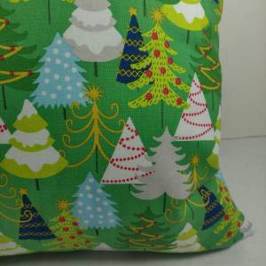 Kissenhülle für Weihnachtskissen Tannenbäume in grün Bild 3