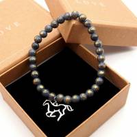 Pferde-Armband aus Jade in Geschenkbox Bild 1