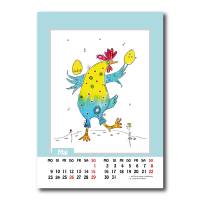 Kalender 2022 zum Selbstausdruck, Monatskalender Verrückte Hühner, 15 Blatt mit Kalendarium, Wandkalender Bild 8
