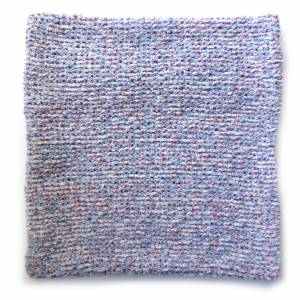 Kissenbezug Kissenhülle handgestrickt kuschelig weich in hellblau weiß rot ca. 38 x 38 cm passend für Kissen 40 x 40 cm Bild 4