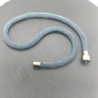 drahtgestrickte Halskette, jeansblau Bild 1