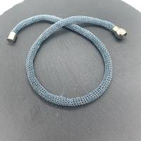 drahtgestrickte Halskette, jeansblau Bild 2