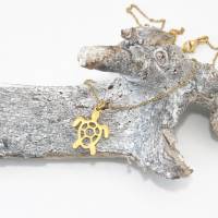 Halskette mit Schildkröte Turtle Edelstahl Silber und Gold mit Spruchkarte Bild 5