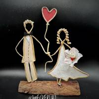 *Brautpaar* aus Papierdraht Hochzeit Hochzeitsgeschenk Bild 6