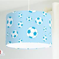 Lampe für Jungs und Kinderzimmer Fußball in Blau aus Bio-Baumwolle - alle Farben möglich Bild 1