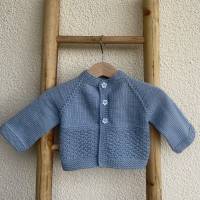 Babyjacke Strickjacke in hellblau aus Wolle von d_handmade_o Bild 1