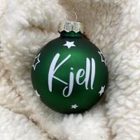 Weihnachtsbaumkugel, Christbaumkugel in grün, personalisiert mit Geschenkverpackung Bild 3