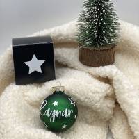 Weihnachtsbaumkugel, Christbaumkugel in grün, personalisiert mit Geschenkverpackung Bild 4