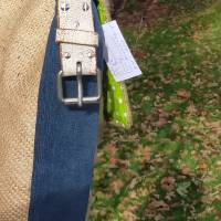 Upcycling Shopper / Studententasche aus einem schicken Kaffeesack und Jeansstoff Bild 5