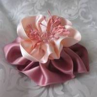 Rosa Kopfschmuck Haarklammer Satin Blume "Reve" für die Braut und festliche Anlässe Bild 7