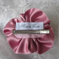 Rosa Kopfschmuck Haarklammer Satin Blume "Reve" für die Braut und festliche Anlässe Bild 9