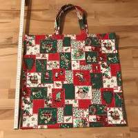 Geschenk-Tasche, Bücher-Tasche, Shopper im Weihnachts-Mix rot-grün Bild 1