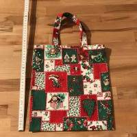 Geschenk-Tasche, Bücher-Tasche, Shopper im Weihnachts-Mix rot-grün Bild 3