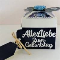 Geldgeschenk Geburtstag Geschenkbox mit Deckel Schmetterling Namensschild Bild 5