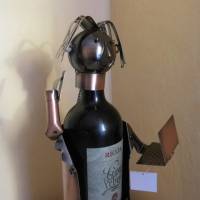 Flaschenhalter für Weinflasche - Figur mit Laptop -  Geburtstag , Jubiläum, Weihnachten Bild 3