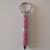 beperlter Schlüsselanhänger-Kulli in rosa Bild 1