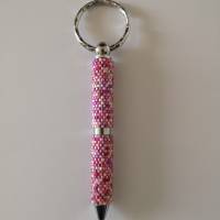 beperlter Schlüsselanhänger-Kulli in rosa Bild 2