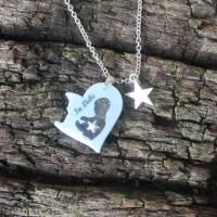 Herzförmige Erinnerungskette für Sternenkind "In Liebe" mit Sternenstaub und Stern-Charm Sofortkauf Bild 2