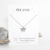 Kette Schmetterling Edelstahl mit Spruchkarte Geschenkidee Bild 1