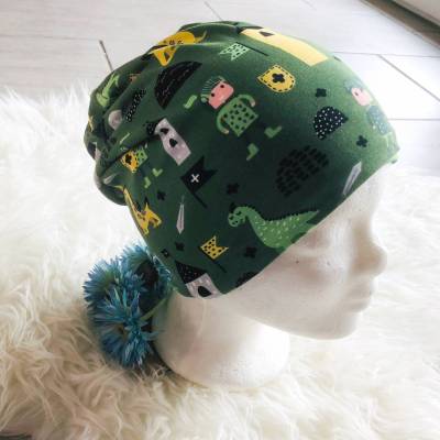 Wendemütze - Mütze Größe KU 49/50 Drachen und Ritter