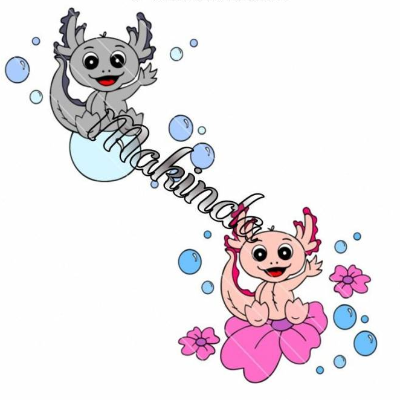 Plotterdatei Axolotl Junge & Mädchen Sparset – SVG & DXF Dateien für Anfänger und Fortgesch