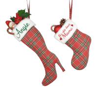 Weihnachtlicher High Heel oder Nikolaussocke mit gesticktem Namen Bild 6