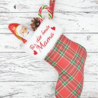 Weihnachtlicher High Heel oder Nikolaussocke mit gesticktem Namen Bild 7