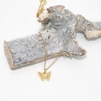 Kette Schmetterling Anhänger aus Edelstahl in Silber und Gold mit Spruchkarte Geschenkidee Bild 4