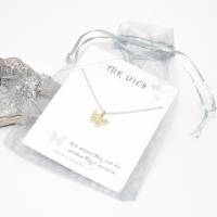 Kette Schmetterling Anhänger aus Edelstahl in Silber und Gold mit Spruchkarte Geschenkidee Bild 9