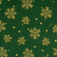 Baumwollgewebe, grün, bedruckt mit großen "goldenen" Kristallen, 140 cm breit, Meterware, Preis pro 0,5 lfdm Bild 1
