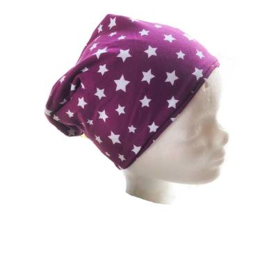 Wendemütze - Mütze für Kinder in der Größe KU 47/48 - Kindermütze - Mütze für Mädchen mit Sternen