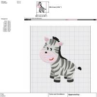 Stickdatei Zebra  in 2 größen 90x100  130x143 mm Bild 4