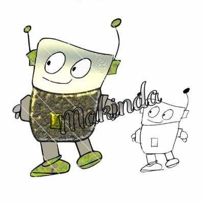 Plotterdatei Roboter – Kinderzeichnung als DXF & SVG für Kinder | From child to child