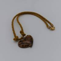 Herzkette, Halskette mit Glasherz, Kette mit Herzanhänger, braun, 52 cm, Schmuck, Kastenverschluss Bild 1