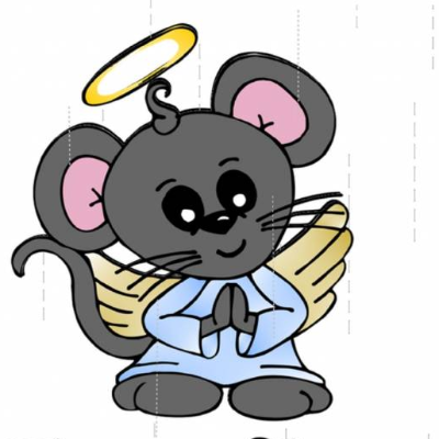 Plotterdatei Maus als Weihnachtsengel – Weihnachtsmotiv als DXF, SVG & PNG für Kinder