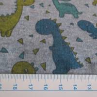 Alpenfleece Sweat Kuschelsweat Dinosaurier blau meliert (1m/16,-€) Bild 4